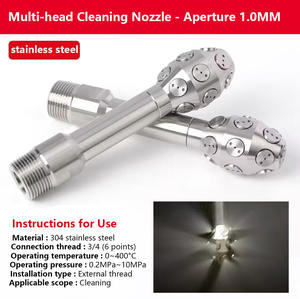 فوهة تنظيف متعددة الرؤوس عالية الضغط من الفولاذ المقاوم للصدأ مع رشاش هوائي ذو خيوط خارجية للتبريد وإزالة الغبار - Product Image 5