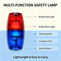 Lampe torche LED multifonctionnelle étanche rouge et bleue avec chargeur