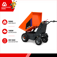 Mini-chargeur électrique à benne basculante, capacité 500 kg, batterie 48 V, chargeur sur roues pour le transport de matériaux sur chantier, garantie 1 an