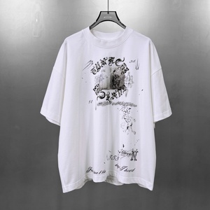 T-shirt Streetwear Homme Personnalisé en Coton Lourd 275 g/m² 100 % Coton, Coupe Oversize, Imprimé Graphique Vintage – Fabricant - Product Image 1