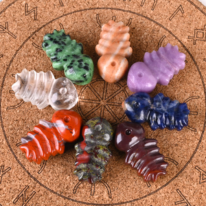 Venta al por Mayor de Mini Esculturas de Piedras Preciosas Naturales Talladas a Mano, Escultura de Espina de Pescado de Cristal para Decoración - Product Image 4
