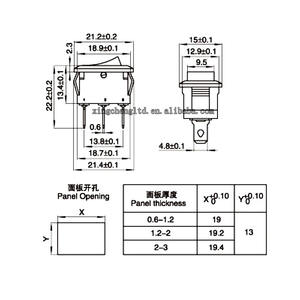 Hochwertiger Wipp schalter 3Pin 2 Positionen SPST 15 X21MM Rot EIN/AUS Netzschalter 15*21mm - Product Image 4