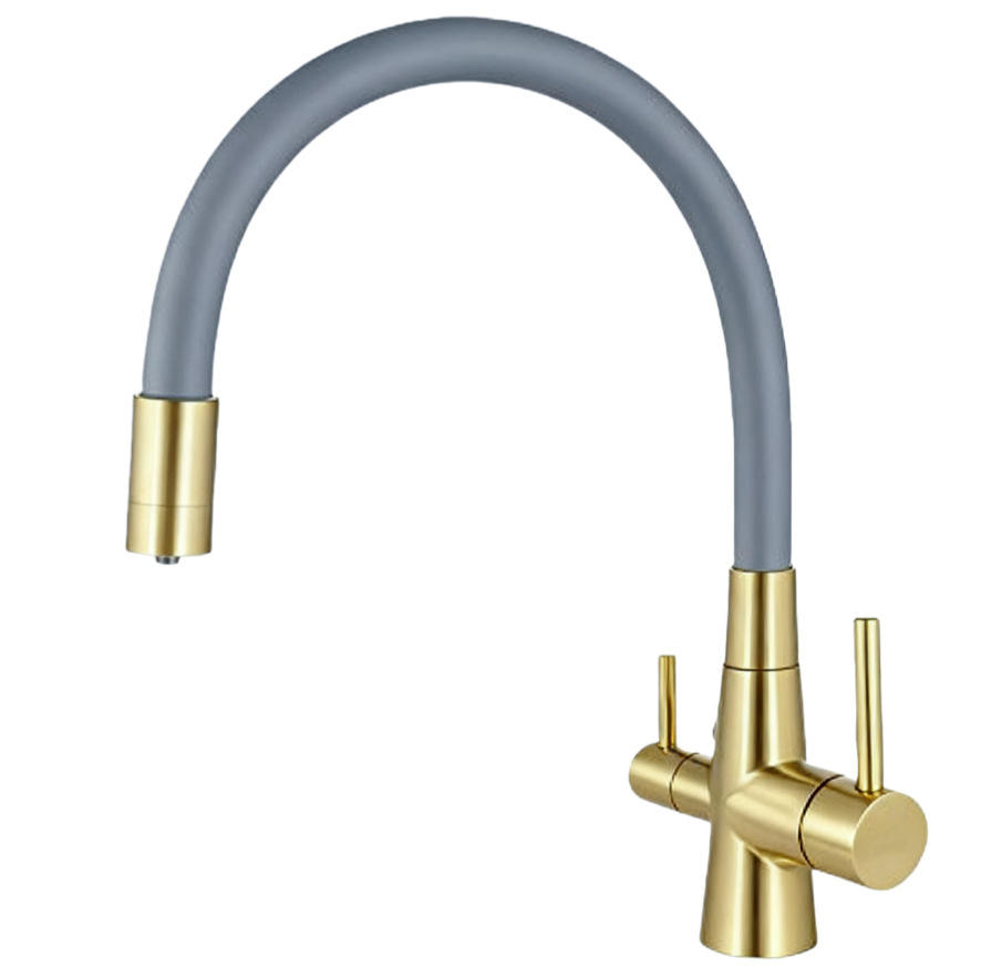 Brushed gold body-gray tube