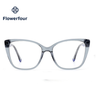 Monture de lunettes optiques Flowerfour de luxe en acétate, style œil de chat, monture intégrale, pour adultes, unisexe, convient à toutes les formes de visage