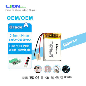 Iec62133 сертифицированная аккумуляторная полимерная литий-ионная батарея 502535 802035 с 400 мАч 3,7 В Lipo батарея - Product Image 1