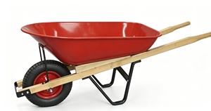 Chariot à roues de 80 L, 5 pieds cubes, roue pneumatique, chariot utilitaire de jardin pour travaux d'aménagement paysager à domicile - Product Image 3