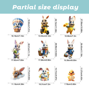 Doppia faccia autoadesivo in PVC <span class=keywords><strong>finestra</strong></span> e adesivo da parete pasqua decorazione per la casa con cartone animato coniglietto modello di coniglio - Product Image 5