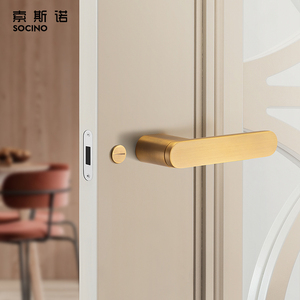 Modern Design Yellow Bronze Alloy <strong>Door</strong> <strong>Knob</strong> High Standard Interior Lock Handle for <strong>Bedroom</strong> Simple Style for Interior Use - Product Image 3