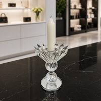 Jingxiao Élégant Chandelier en Cristal K9 Facetté, Base Stable en Boule de Cristal, Porte-Bougie Lampe à Beurre Haute Transparence pour