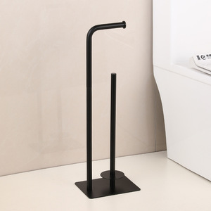 Supporto di carta igienica Free Standing Premium in acciaio inossidabile con vassoio per il bagno della toilette dell'hotel a casa - Product Image 3