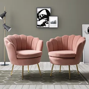 Sofá individual moderno y sencillo para sala de estar, silla de ocio de terciopelo con marco metálico disponible en varios colores