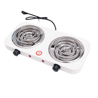 Plaque chauffante électrique portable double brûleur 2000W 110V avec élément chauffant à bobine intégré et contrôle de la température pour usage domestique