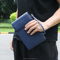 Sac à main pour tablette en cuir PU certifié REACH RoHS CE, pochette de poignet pour tablette, sacs à main pour hommes, logo personnalisé, marché européen, vente en gros