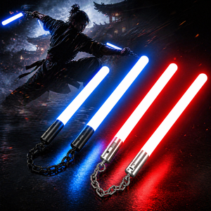 Vente directe usine : Nunchaku lumineux pour fitness quotidien, lames RGB à changement de couleur infini, idéal pour les combats et les spectacles de cascades - Product Image 1