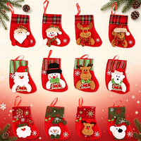 Sac cadeau chaussette de Noël très populaire, petit sac cadeau pour bonbons et décorations, pendentif chaussette du Père Noël