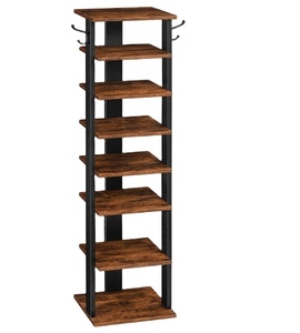 Almacenamiento de zapatos de entrada pequeño de madera personalizado, Banco de entrada moderno de madera, almacenamiento de zapatos, casa de campo rústica, 8 pares de zapateros - Product Image 1