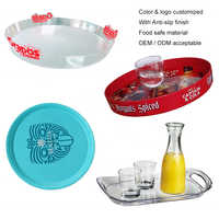 Porte-logo personnalisé Plateau de service pour bar Plateau de service pour verre à liqueur en plastique antidérapant