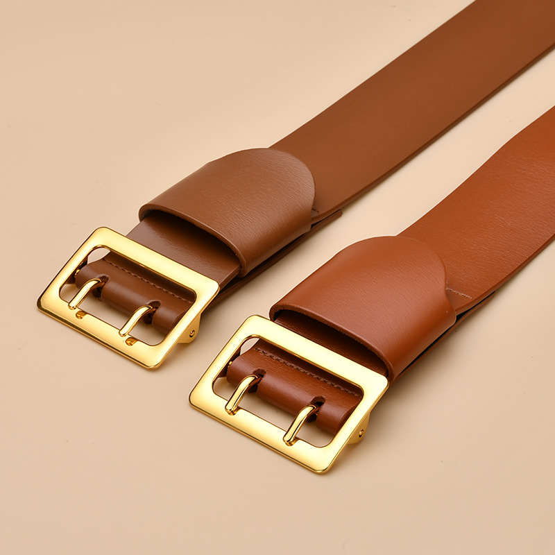 Womens Wide Dress Belt - Fashionable Leather Waistband