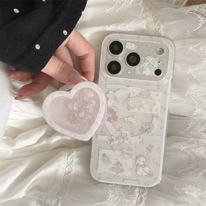 Funda Magnética con Soporte, Diseño Floral de Osito y Conejito, Doble Capa, para iPhone 17 Pro Max, iPhone 16, iPhone 15 - Product Image 3