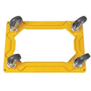 Transportroller Für 600x400mm Eurobehälter, Offenes Deck, 4 Lenkrollen, Graue Gummiräder, Gelb - Product Image 2