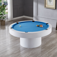 Table de billard de luxe haut de gamme, ronde, sur mesure, 6 pieds, forme brillante, multicolore, en marbre, avec table à manger