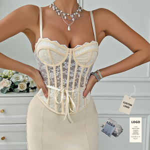 2025 nouvelle Offre Spéciale Street <span class=keywords><strong>Babes</strong></span> Style Sexy dentelle couture combinaison avec Shapewear Design et pure Fishbone dentelle Camisole - Product Image 1