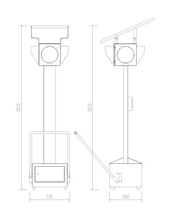 Feux de signalisation portables à 4 côtés de 300 mm avec panneau solaire utilisés sur les chantiers routiers - Product Image 4