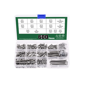 M4 600PCS Tornillos hexagonales roscados métricos estándar de acero inoxidable 304 con óxido negro Clase 10.9 12.9, tuercas, arandelas y sujetadores - Product Image 4