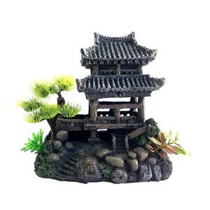 Aquarium Resin Ornament Chinese Ancient Building Castle Eco-Friendly Fish Tank Decoration