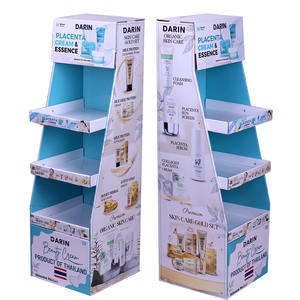 Rak Display ritel Supermarket rak tampilan lantai Multi lapisan kardus rak Display makanan roti kue minuman anggur - Product Image 3