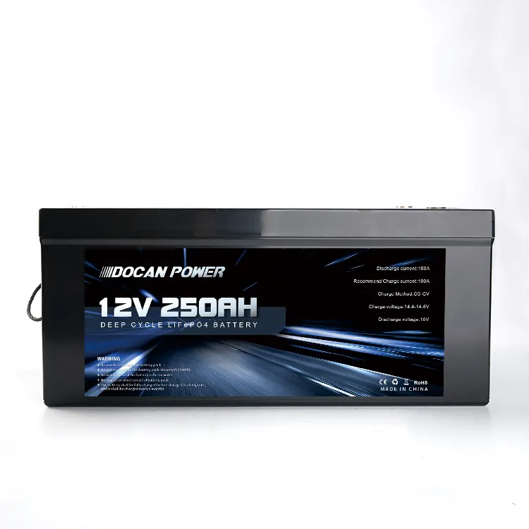 Shenzhen Docan Tech 4S Lifepo4 Cel Oplaadbare Batterij 12V Lithium Ion 12V 250ah Batterij