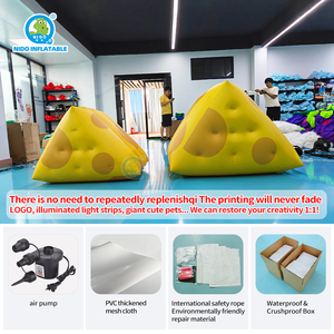 Inflable Publicitario Triangular Duradero con Forma de Queso, Fácil de Instalar, Perfecto para Exposiciones Temáticas de Comida - Product Image 3