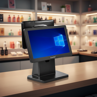 Terminaux de point de vente à écran tactile 10 points, machine de caisse de 15,6 pouces, système d'exploitation Windows Android POS