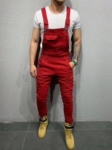 Mens Jeans Overalls Denim <strong>Dungaree</strong> Bib Overalls <strong>Male</strong> Jumpsuits Cargo Work Pants Trousers Plus Size Mens Casual Moto Biker Pants - Product Image 5