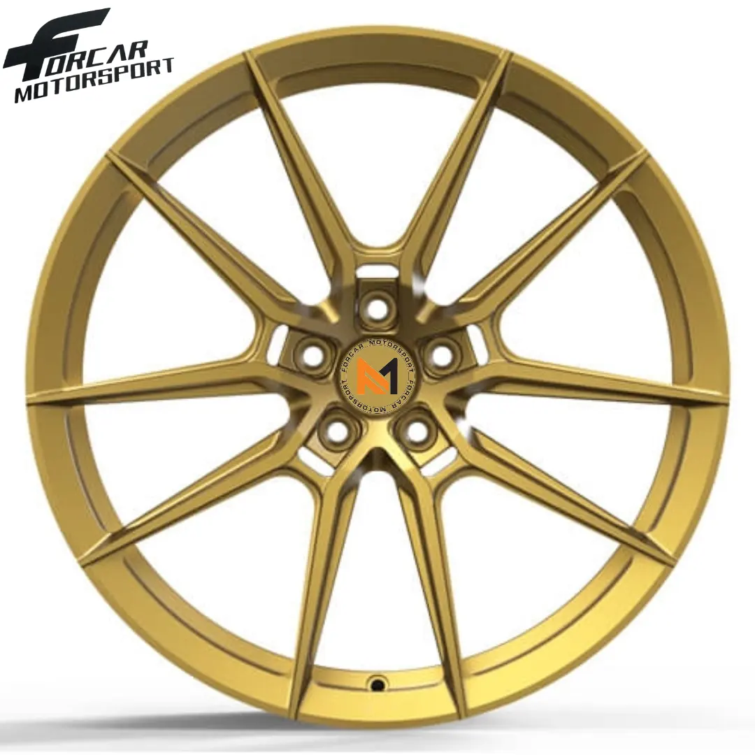Forcar 17 18 19 Inch Gold 5 Holes Luxurious Car Custom OEM Forged wheels For Sale