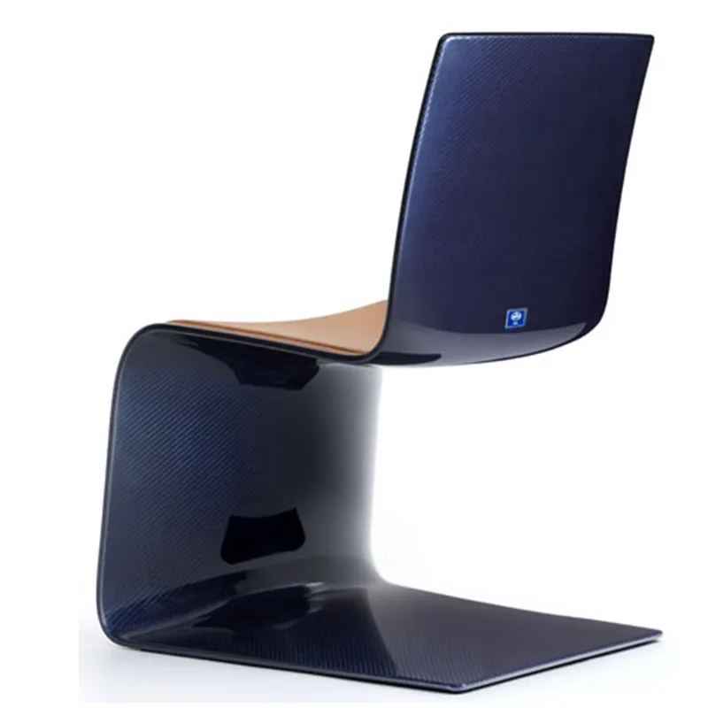 เก้าอี้โต๊ะรับประทานอาหาร Plexiglass เก้าอี้ Z Cantilever ที่ทันสมัยในเก้าอี้สไตล์ Z อะคริลิกลูไซต์สีน้ําเงิน