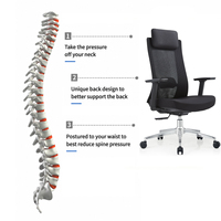 Chaises de bureau ergonomiques confortables en maille, hauteur réglable, appui-tête, accoudoirs, soutien lombaire, dossier respirant, chaise de bureau pivotante