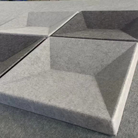 Panneau acoustique 3D moulé sur mesure en fibre de polyester PET, insonorisant, à grille carrée, panneau encastré OEM pour hôtel, bureau, auditorium