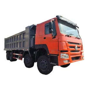 시노 트럭 12 휠러 RHD 50 톤 트럭 초침 8x4 사용 HOWO 12-타이어 371HP 팁 덤프 트럭 전체 개조