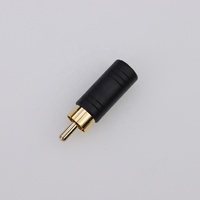 Prise mâle RCA noire vers adaptateur jack femelle mono stéréo 3.5mm adaptateur convertisseur de connecteur audio M/F 3.5