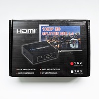 Amplificateur métallique Highfly 1080P 3D 4Kx2K pour répartiteur 1x2 (1 entrée, 2 sorties) adaptateur audio-vidéo 1.4 pour HDTV, TV, DVD, moniteur