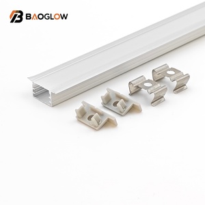 Vente en gros de profilés en aluminium LED personnalisés 15*09 sans rainures pour bandes LED arrière avec diffuseur transparent laiteux en aluminium - Product Image 1