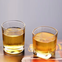 Verre à bière classique transparent en gros, verre à whisky octogonal, verre à boisson glacée 100ml/160ml en verre trempé