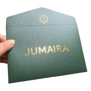 Sac cadeau de mariage de luxe personnalisé vert foncé avec logo en feuille d'or estampé à chaud sur carton - Product Image 4