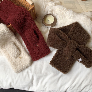 Sciarpa Corta Invernale Calda e Lussuosa in Pile di Poliestere Spesso con Nuovo Design Coreano Tie-Dye - Product Image 2