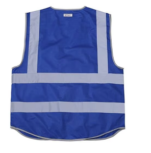 เสื้อกั๊กนิรภัย Hi VIS สีฟ้ามีกระเป๋าและซิปสามารถปรับแต่งโลโก้ได้ใหม่ล่าสุดเสื้อกั๊กนิรภัย Hi VIS มีซิปกระเป๋า - Product Image 4