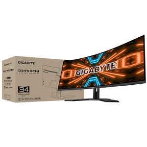 Moniteur de jeu incurvé GIGABYTE G34WQC d'<span class=keywords><strong>occasion</strong></span>, 34 pouces, 144 Hz, 1 ms, 3440 x 1440 VA, 1500R, 90 % DCI-P3, VESA, HDR400 - Product Image 1