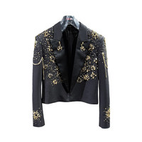 Blazer Homme Personnalisable avec Strass, Veste de Costume Formelle pour Usage Quotidien