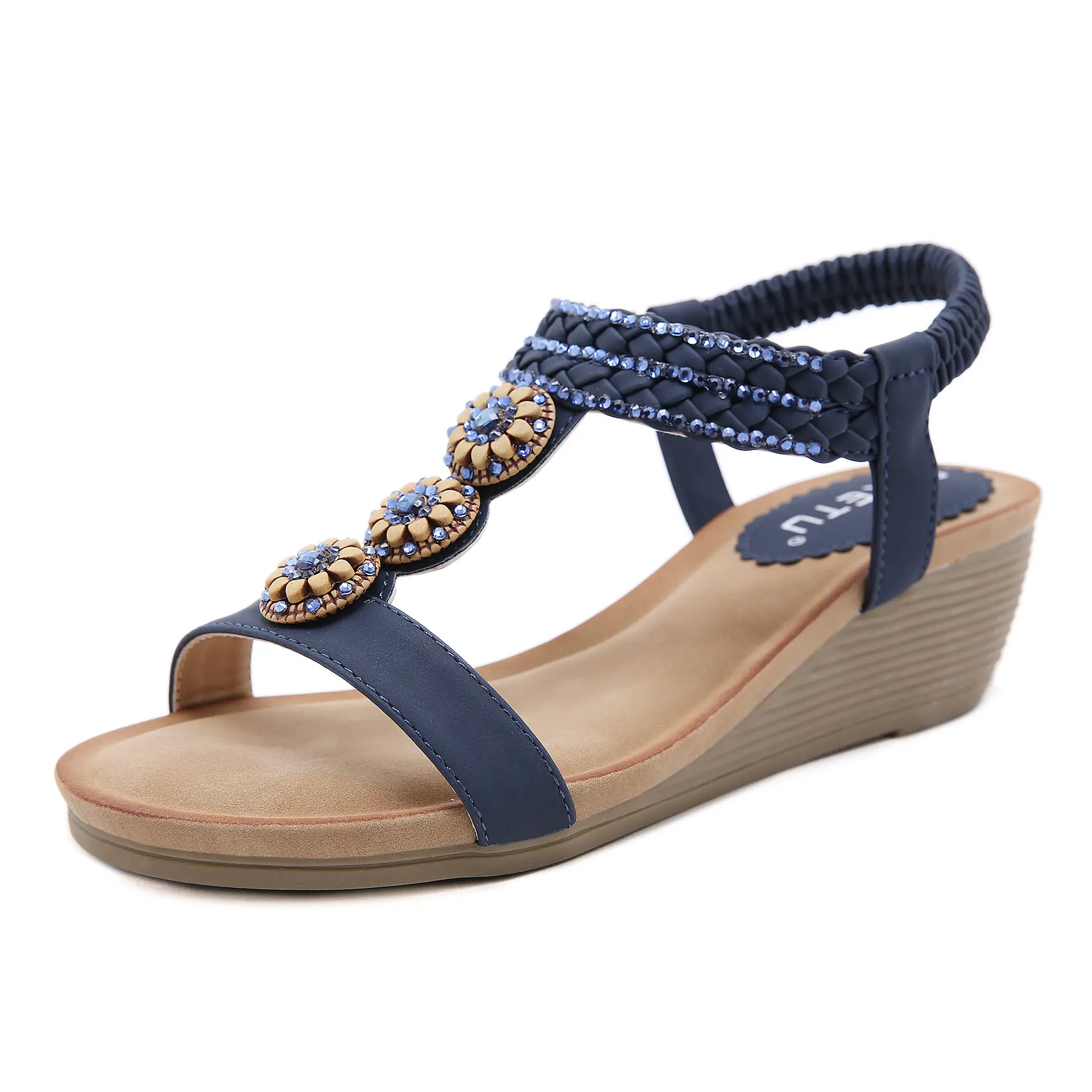2024 nuova moda sandali Boho con perline d'acqua e diamanti da donna sandali da donna