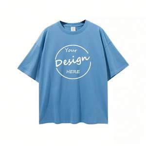 Verano Unisex venta al por mayor impreso de alta calidad de algodón ropa de calle hombro caído camisetas personalizadas en blanco de gran tamaño Casual hombres mujeres - Product Image 5